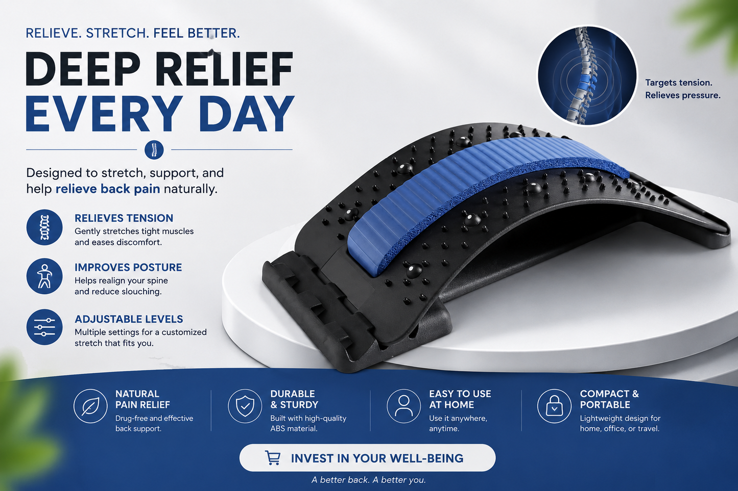 AVERN™ Adjustable Back Stretcher